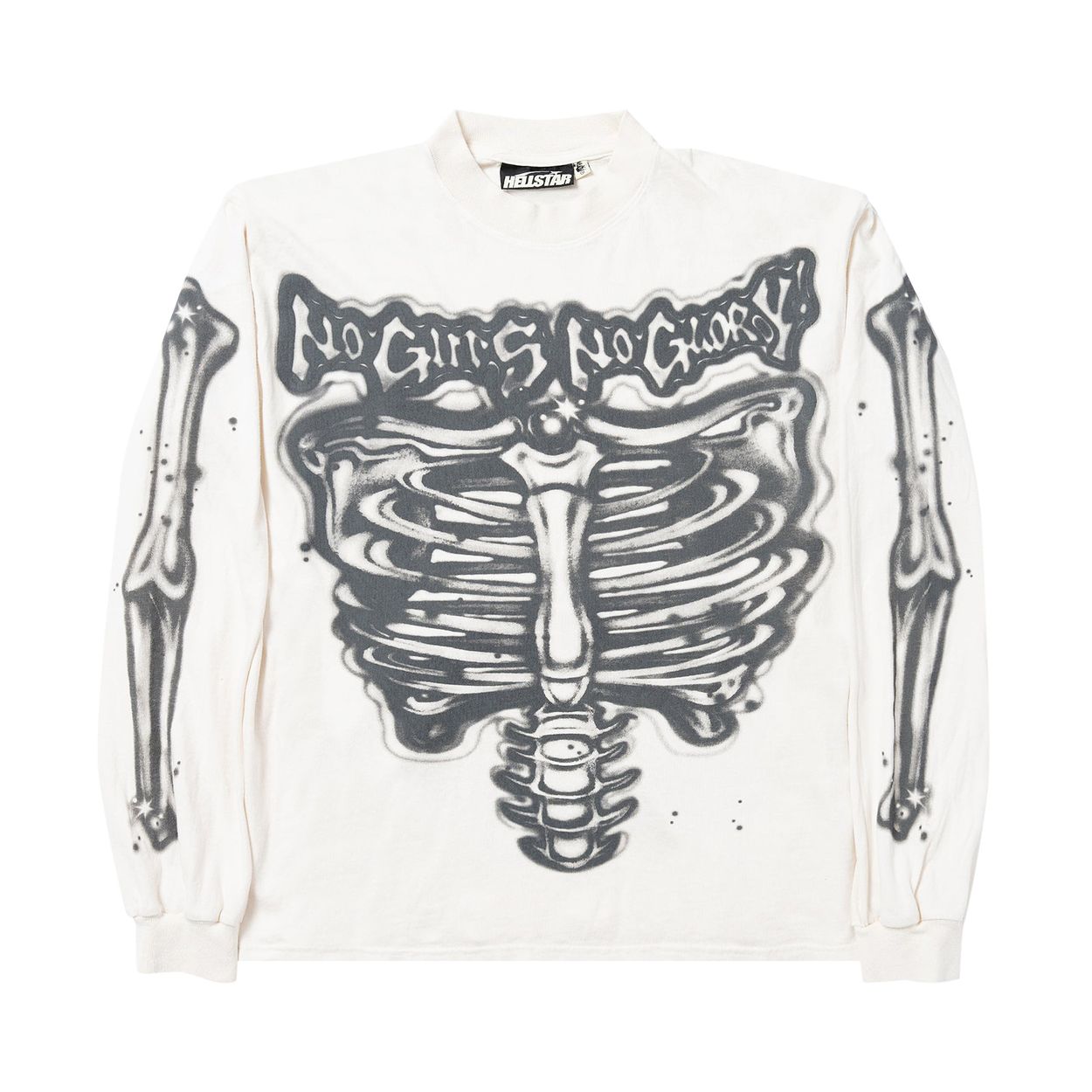 HS Airbrush Bones Long-Sleeve White