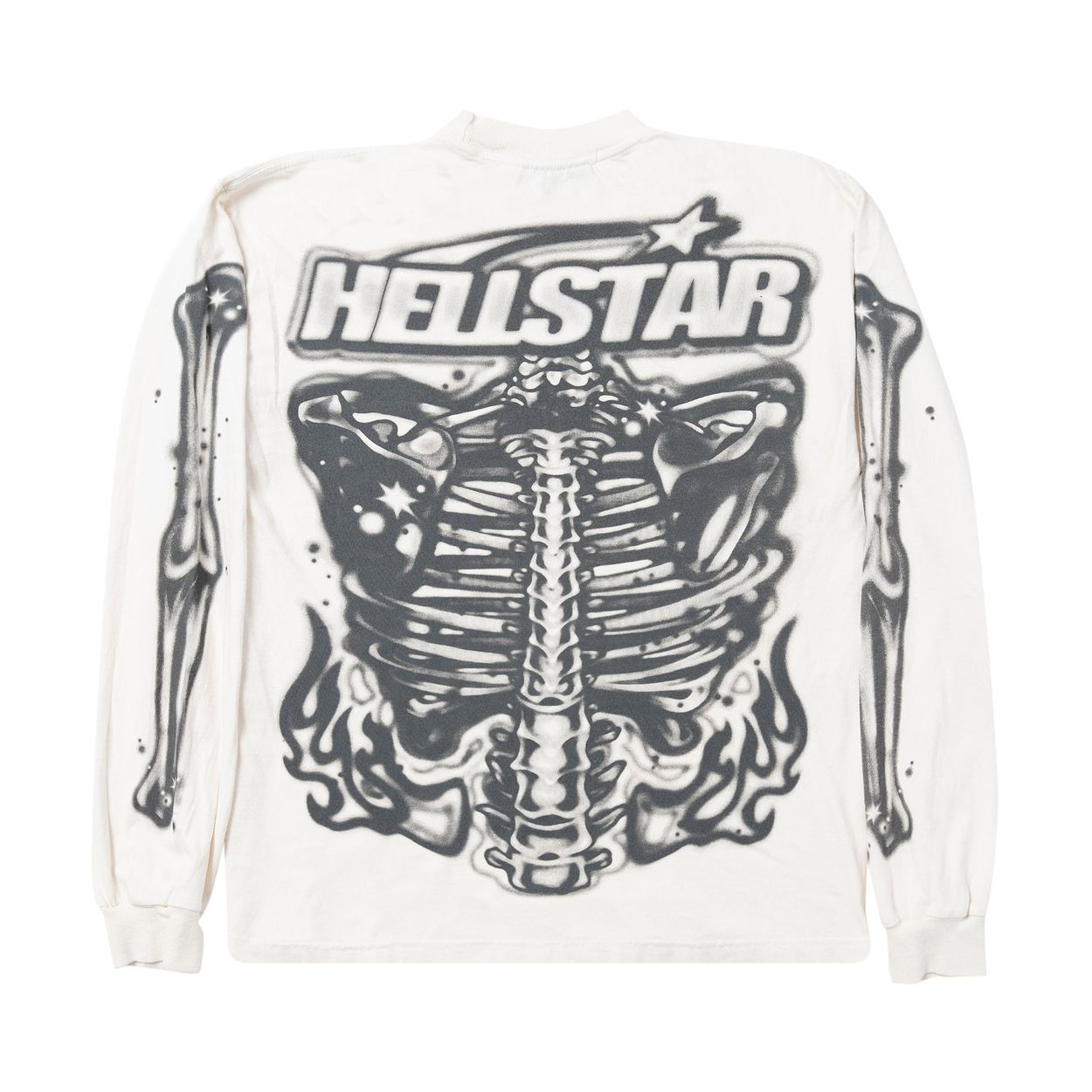 HS Airbrush Bones Long-Sleeve White