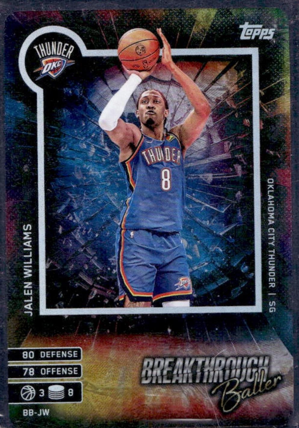 Jalen Williams #BB-JW 2025 Topps Match Attax Breakthrough Baller