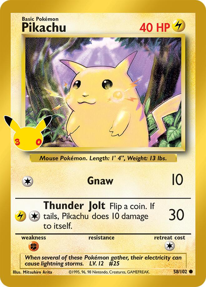 Pikachu #58 Pokemon 30th Celebration
