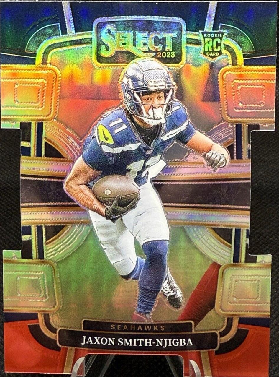 Jaxon Smith-Njigba [Black Red Prizm Die-Cut] #87 2023 Panini Select
