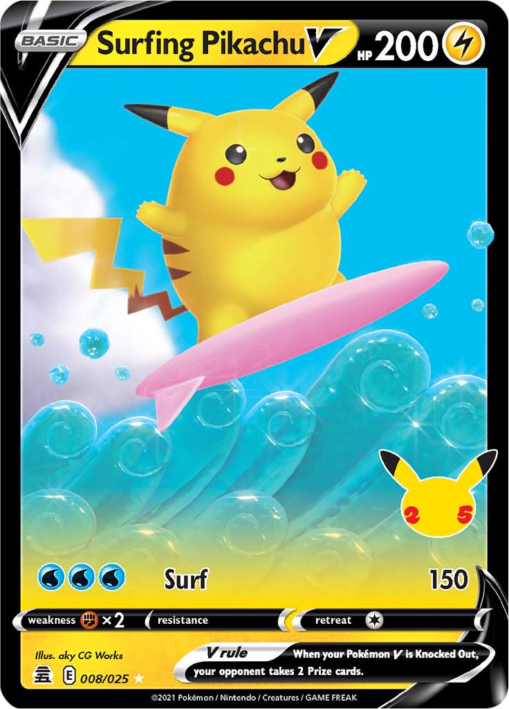 Surfing Pikachu V #8 Pokemon Celebrations