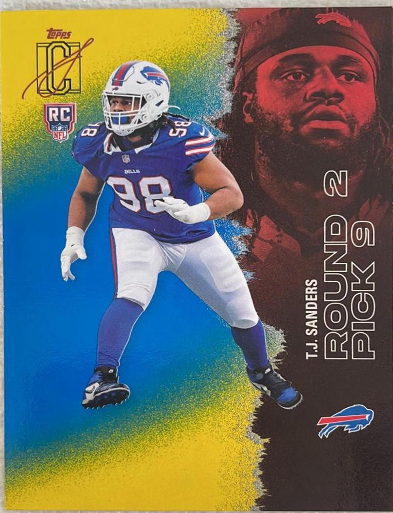 T.J. Sanders [Blue Yellow] #218 [Rookie] 2025 Topps Signature Class