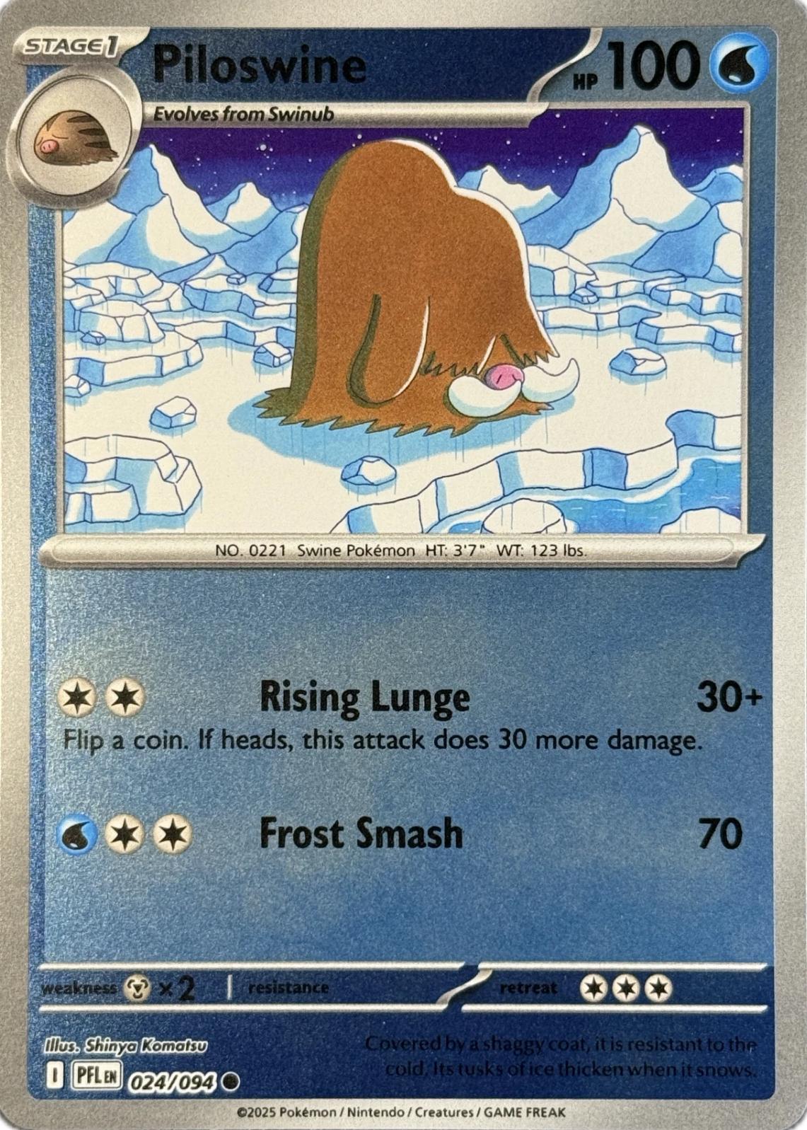 Piloswine [Reverse Holo] #24 Pokemon Phantasmal Flames (Italian Version)