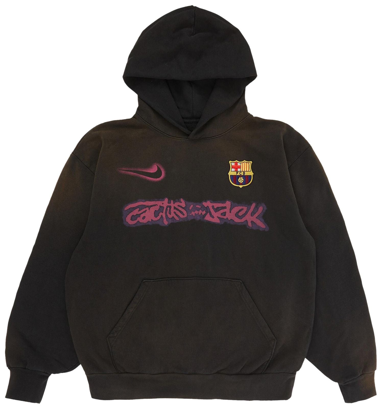 Travis Scott x Nike x FC Barcelona Spray Logo Hoodie Black