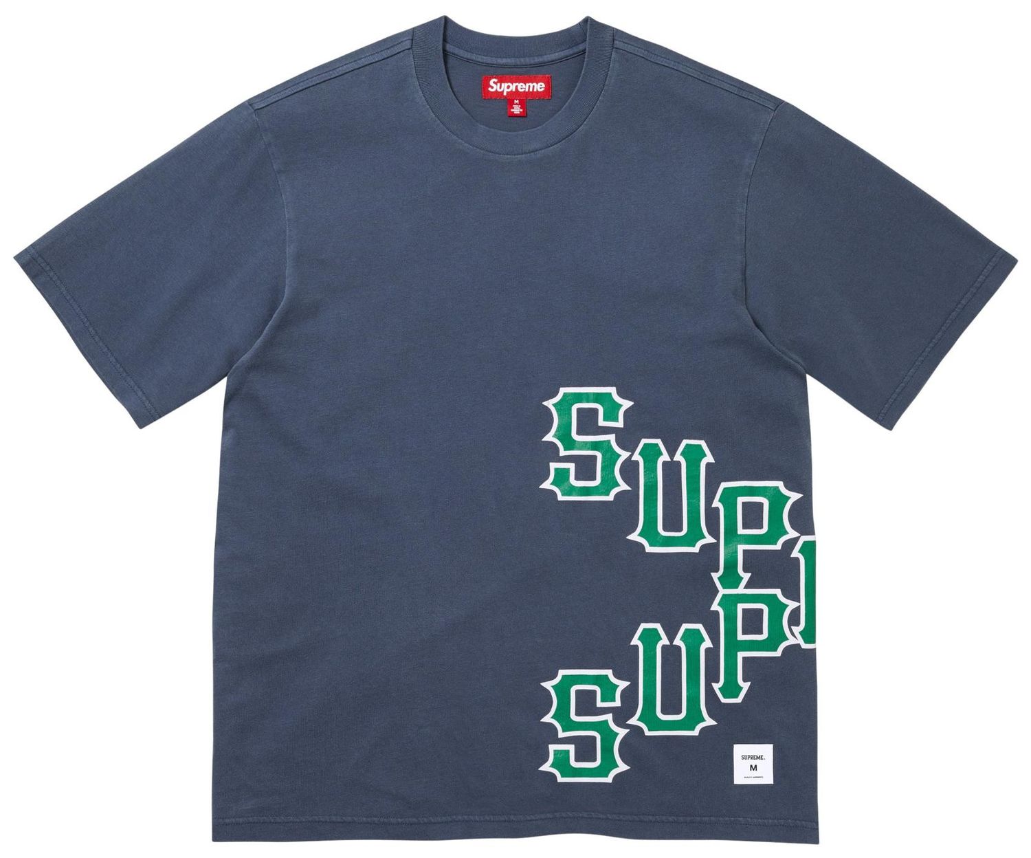 Supreme Cracked Spellout S/S Top Washed Navy