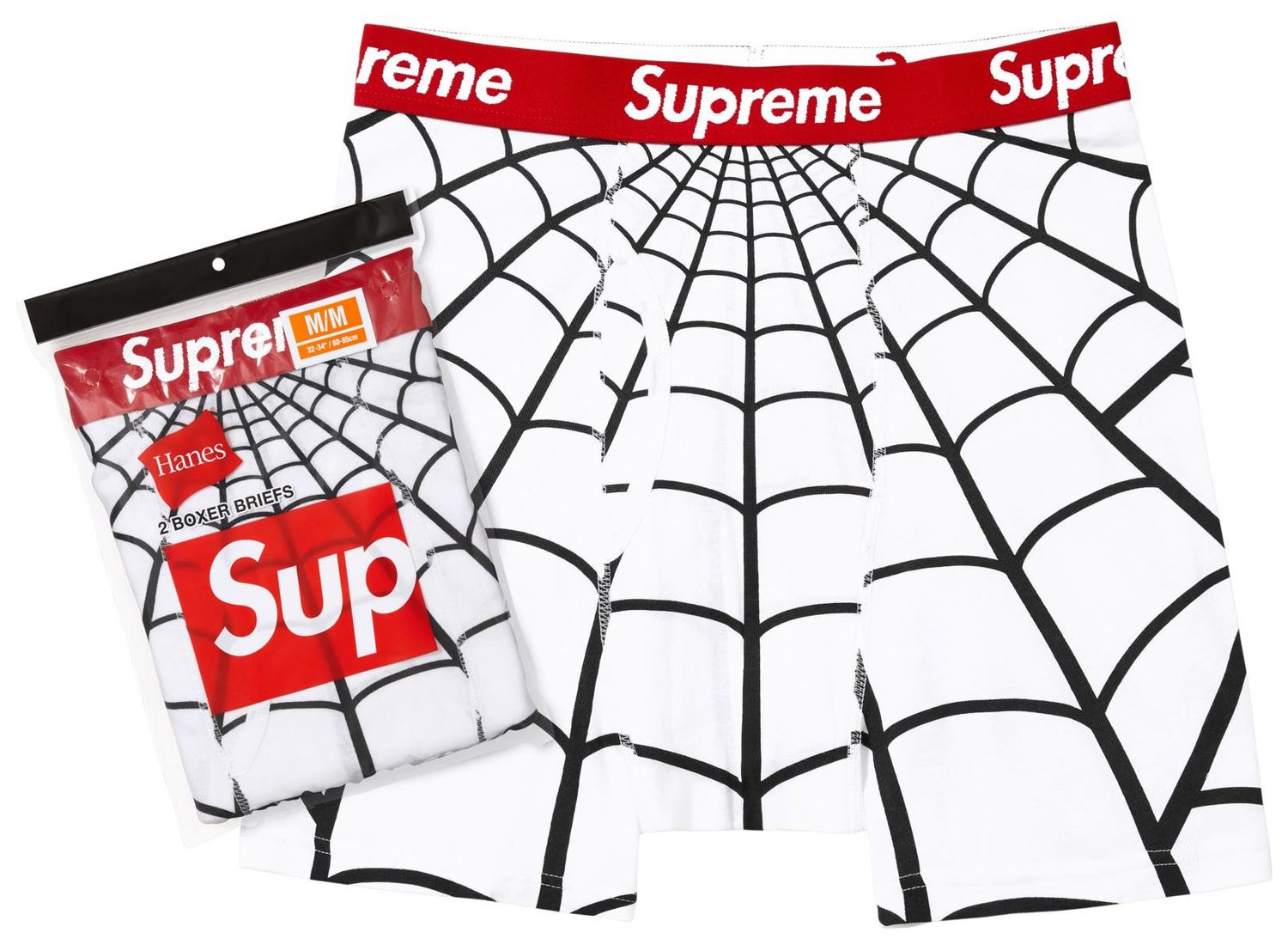 Supreme Hanes Spider-Man Boxer Briefs (2 Pack) White