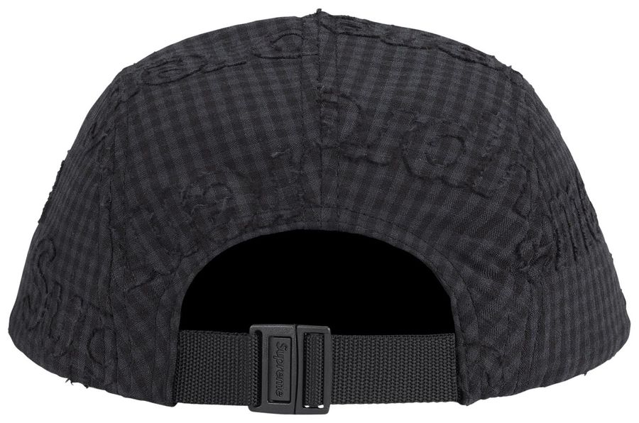 Supreme Monogram Gingham Camp Cap Black SS26