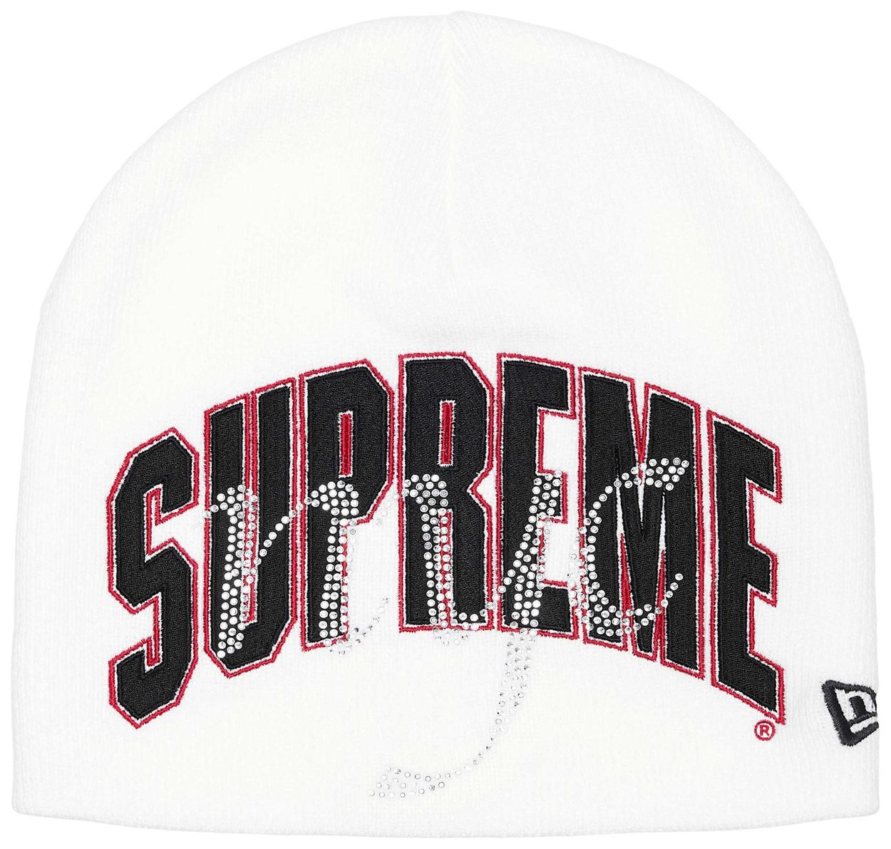 Supreme New Era Rhinestone Beanie (SS26) White