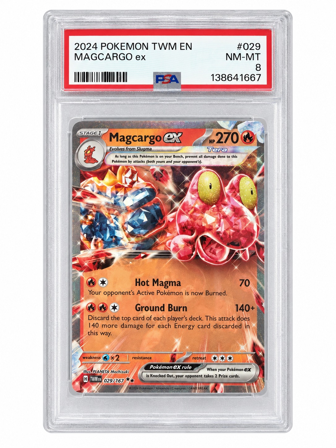 Magcargo ex #29 [PSA 8] Pokemon Twilight Masquerade