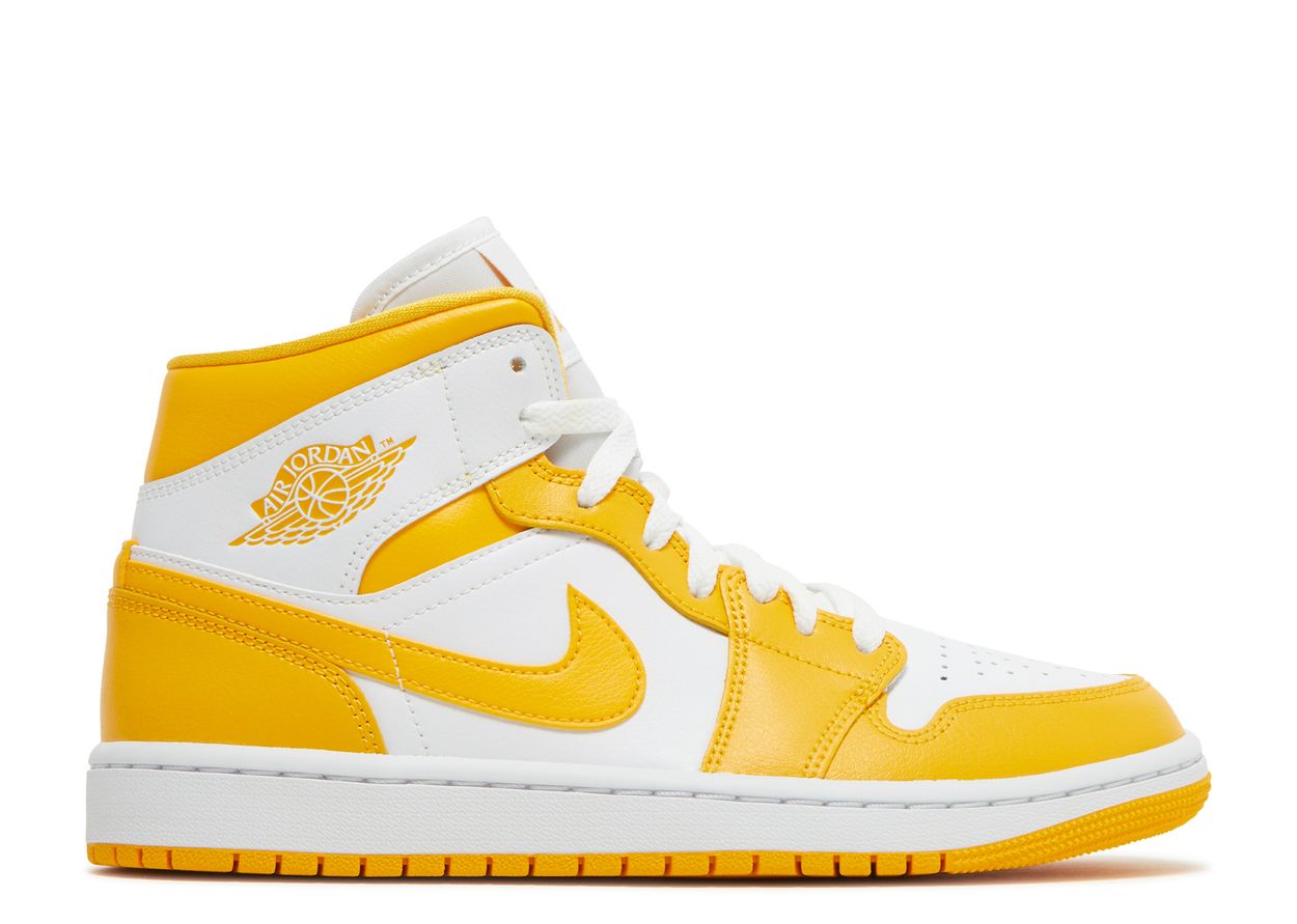 Air Jordan 1 Mid White University Gold (W) (PRE-OWNED)