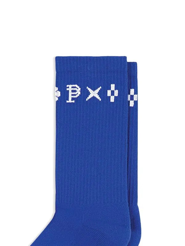 PURPLE BRAND Monogram Crew Socks Blue