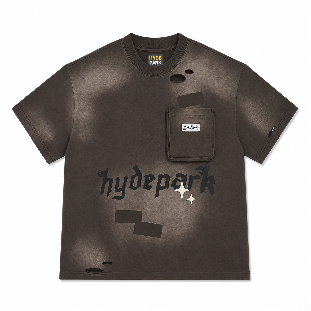 Hyde Park Distressed Pocket Tee Brown