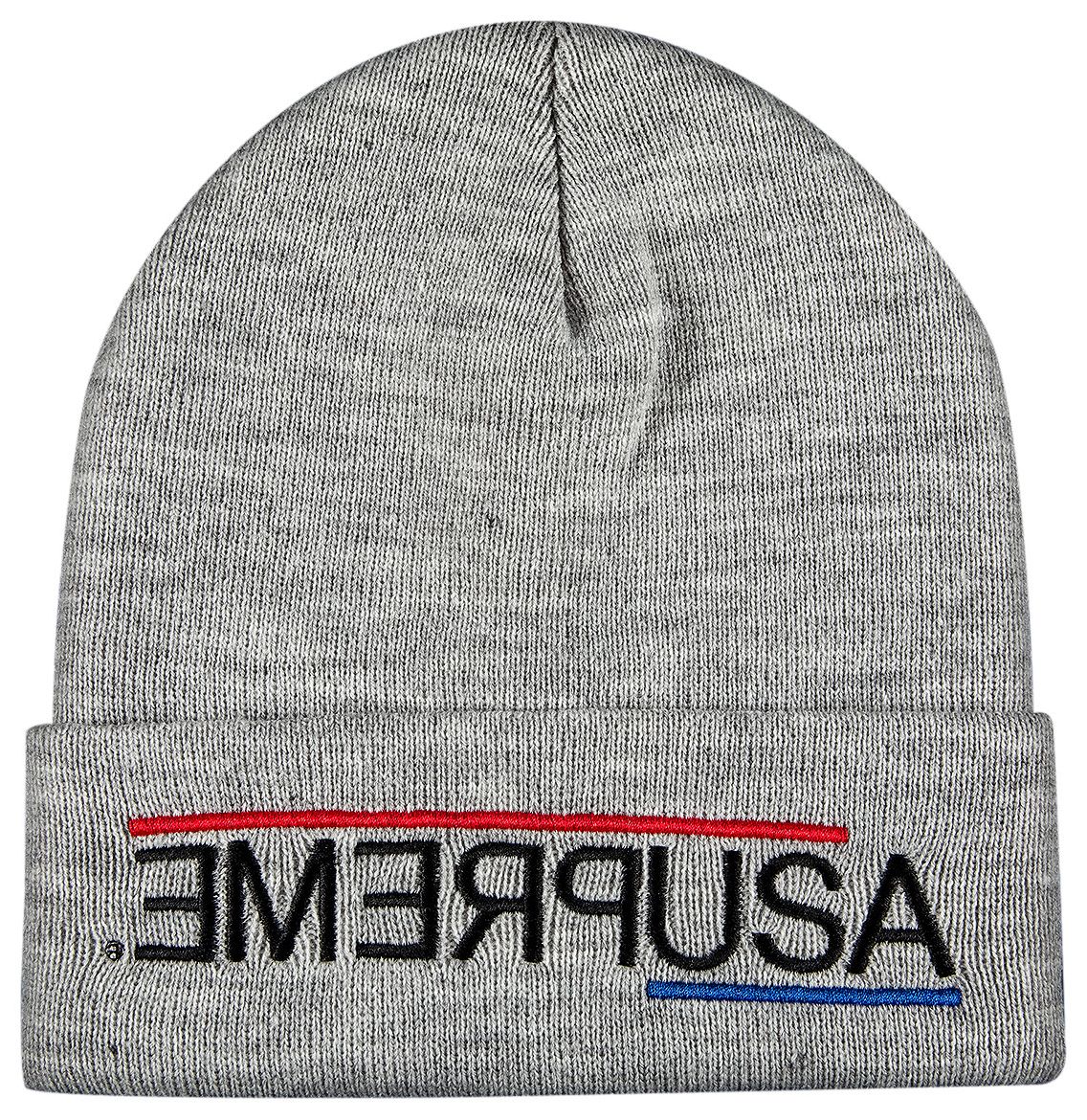 Supreme USA Beanie Heather Grey (FW21)