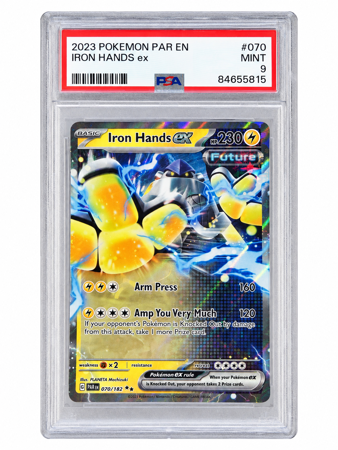 Iron Hands ex [Holo] #70 [PSA 9] Pokemon Paradox Rift