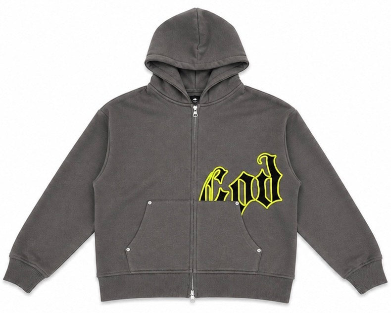 Godspeed Zip Up Hoodie V2 (Slate Grey/Volt)