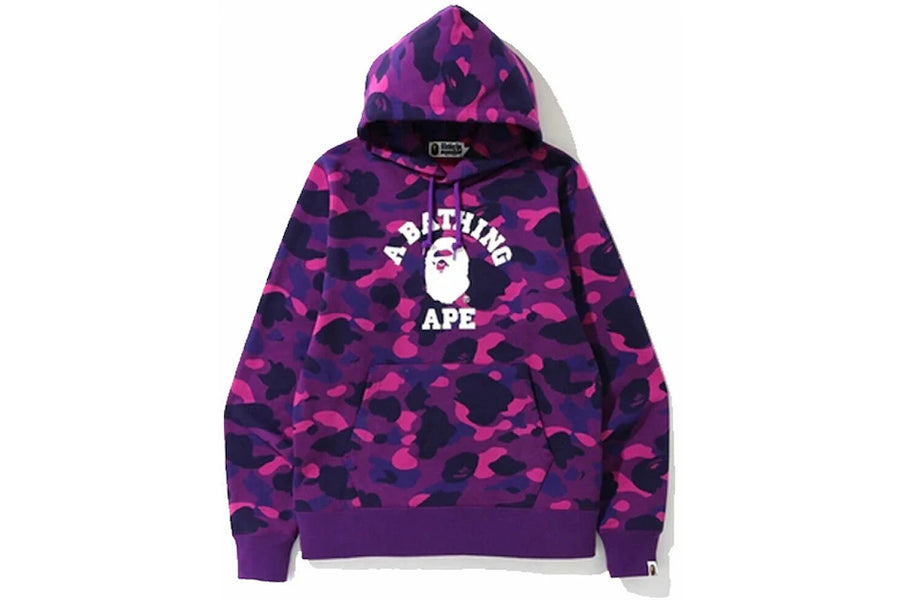 BAPE Color Camo College Pullover Hoodie Purple/Pink