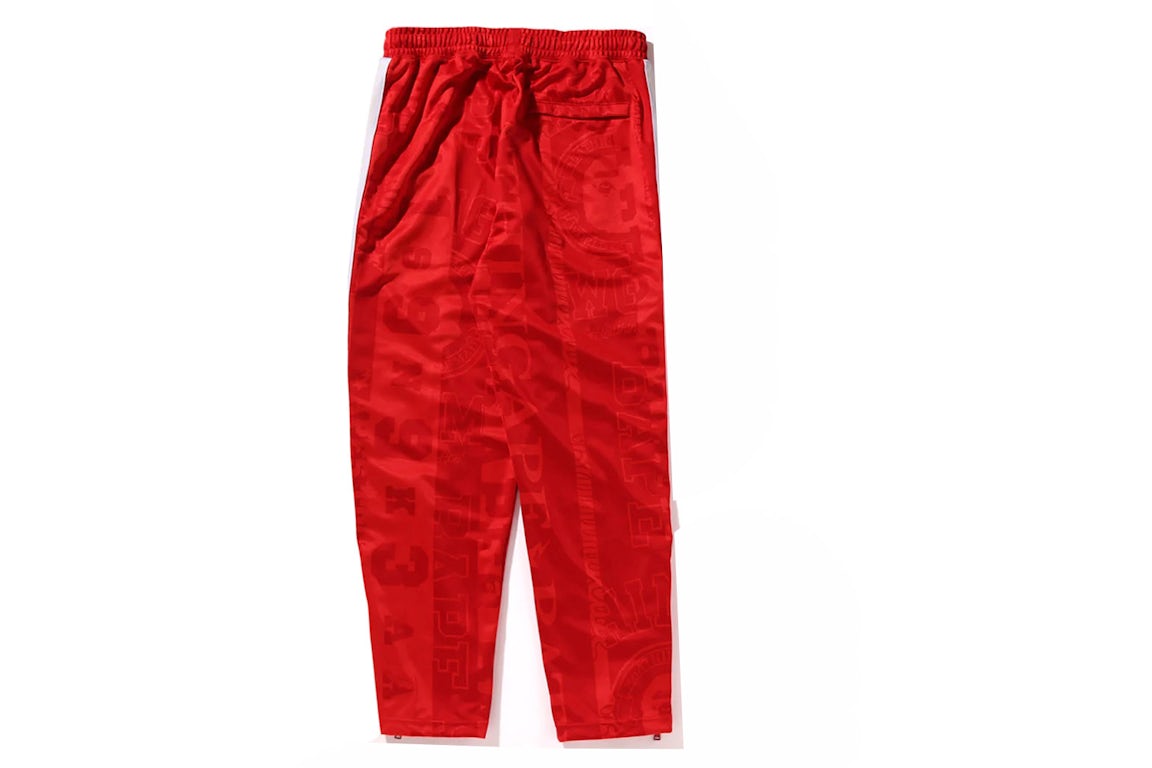 BAPE Fans Scarf Track Pants Red