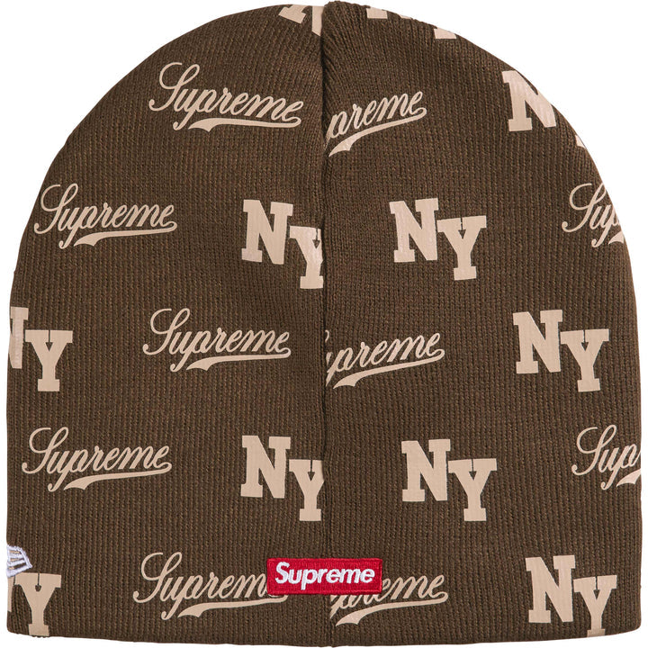 Supreme New Era Monogram Beanie Brown