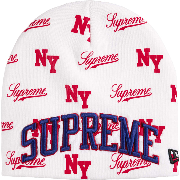 Supreme New Era Monogram Beanie White