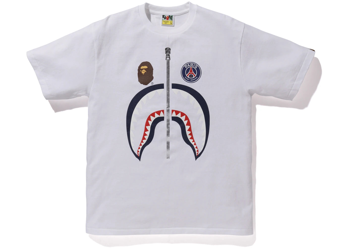 BAPE x PSG Shark Tee White (FW18)