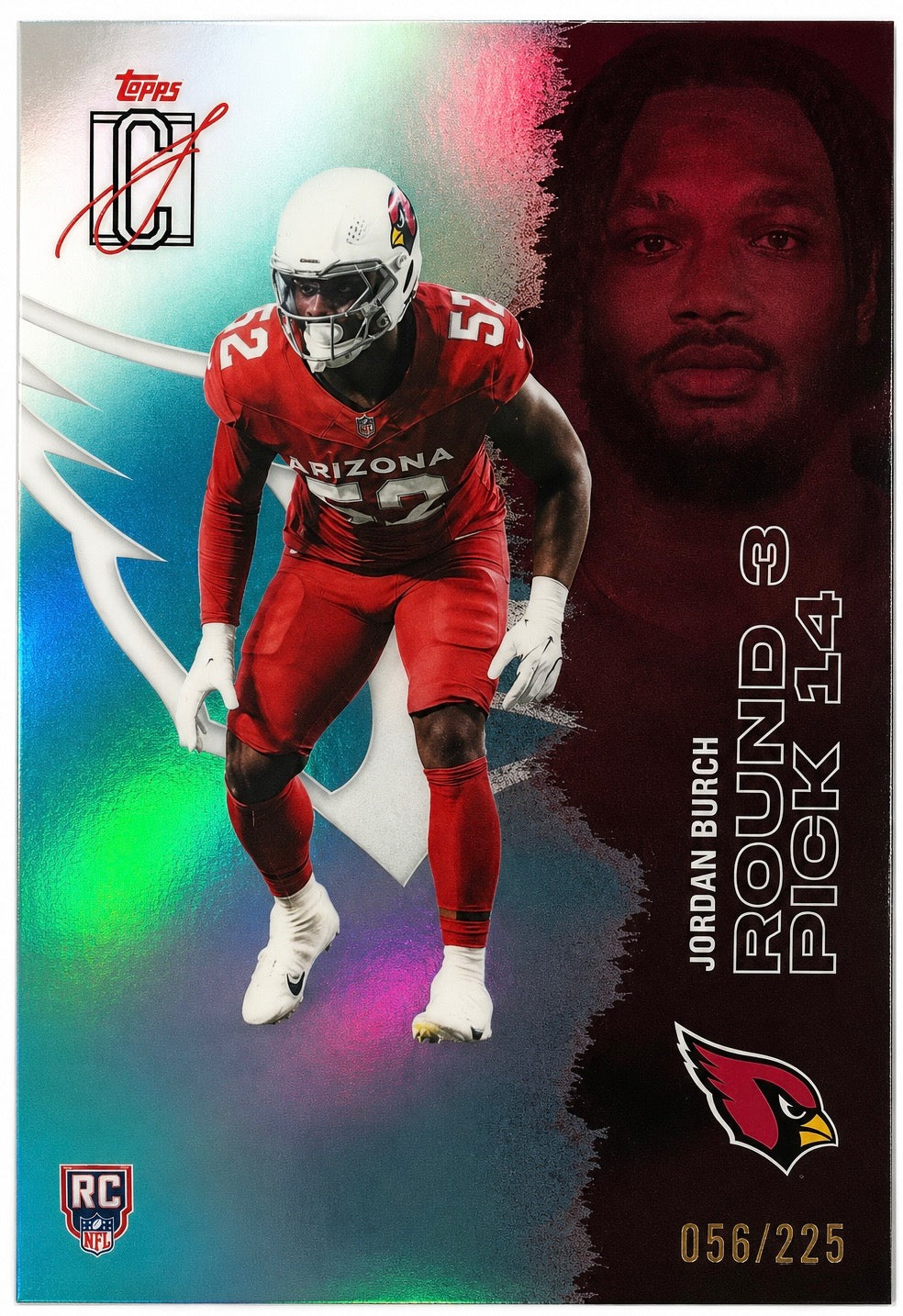 Jordan Burch [Chrome] #169 [Rookie] 2025 Topps Signature Class [56/225]