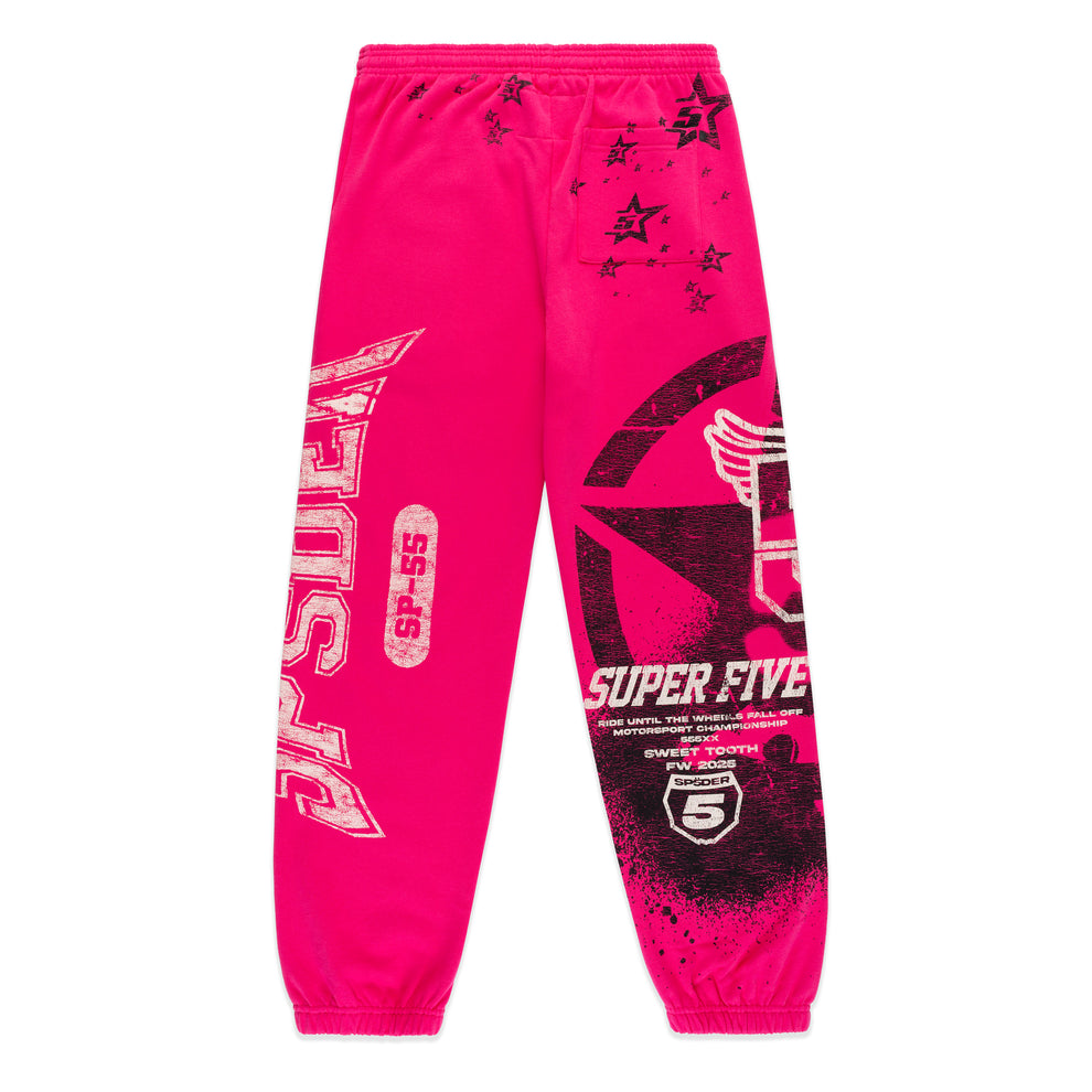 Sp5der Stencil Sweatpants Pink