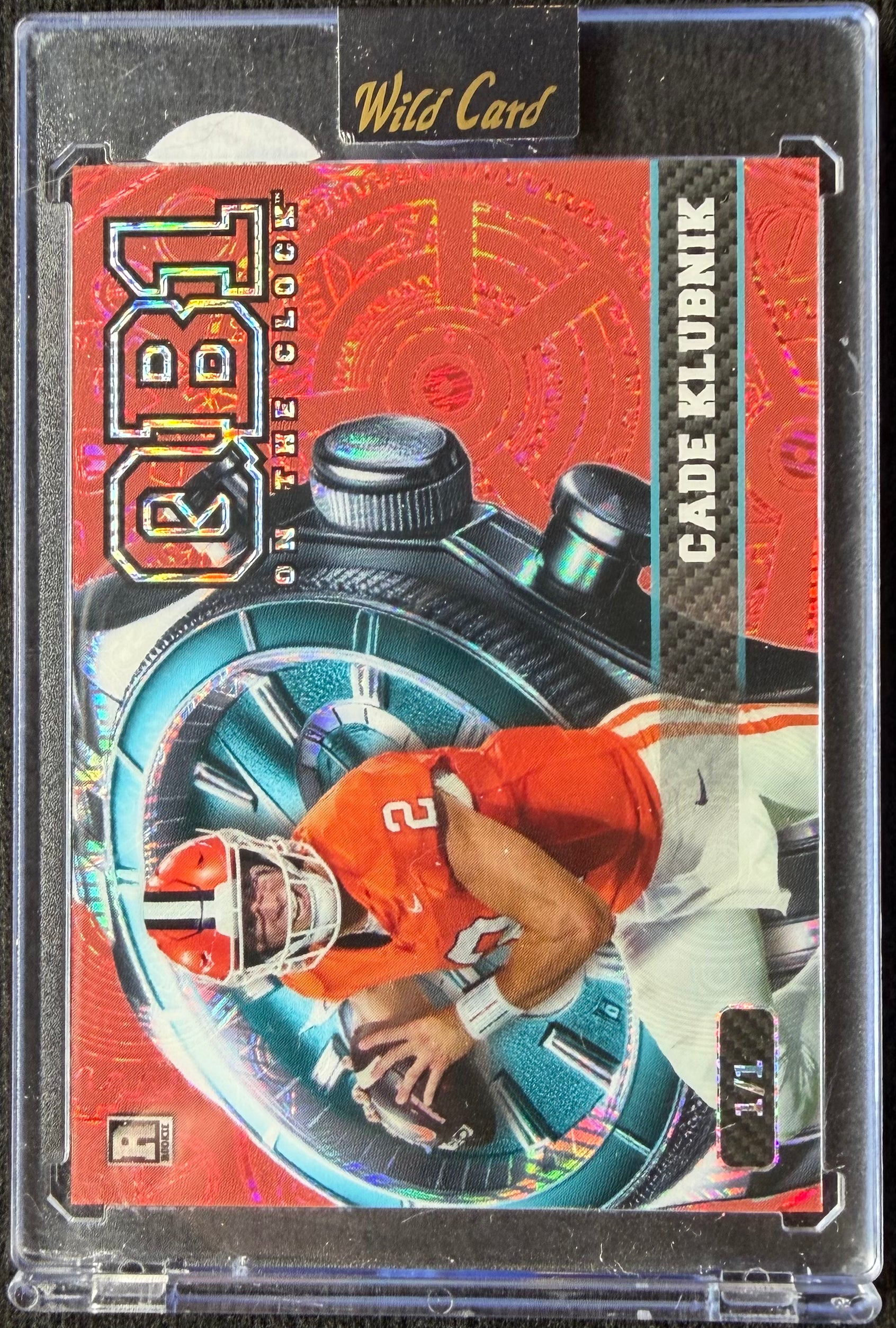 Cade Klubnik #1/1 QB1 On The Clock [Red] 2026 Wild Card