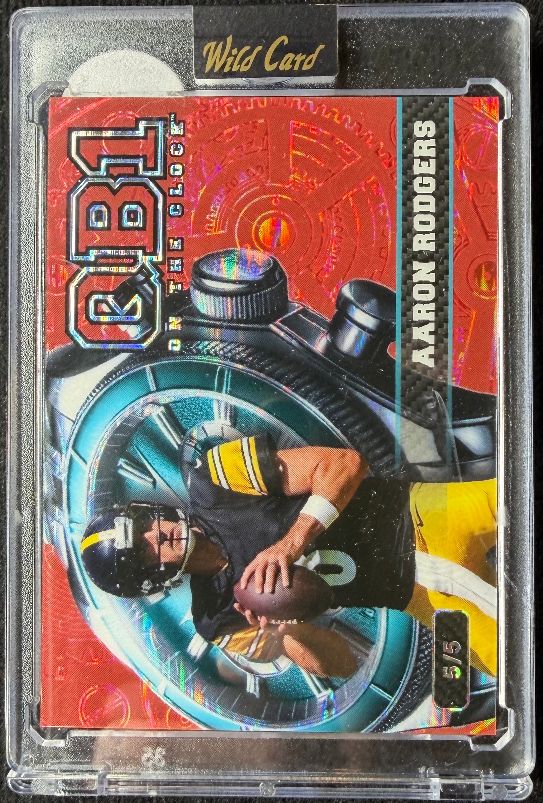 Aaron Rodgers #5/5 QB1 On The Clock [Red] 2026 Wild Card