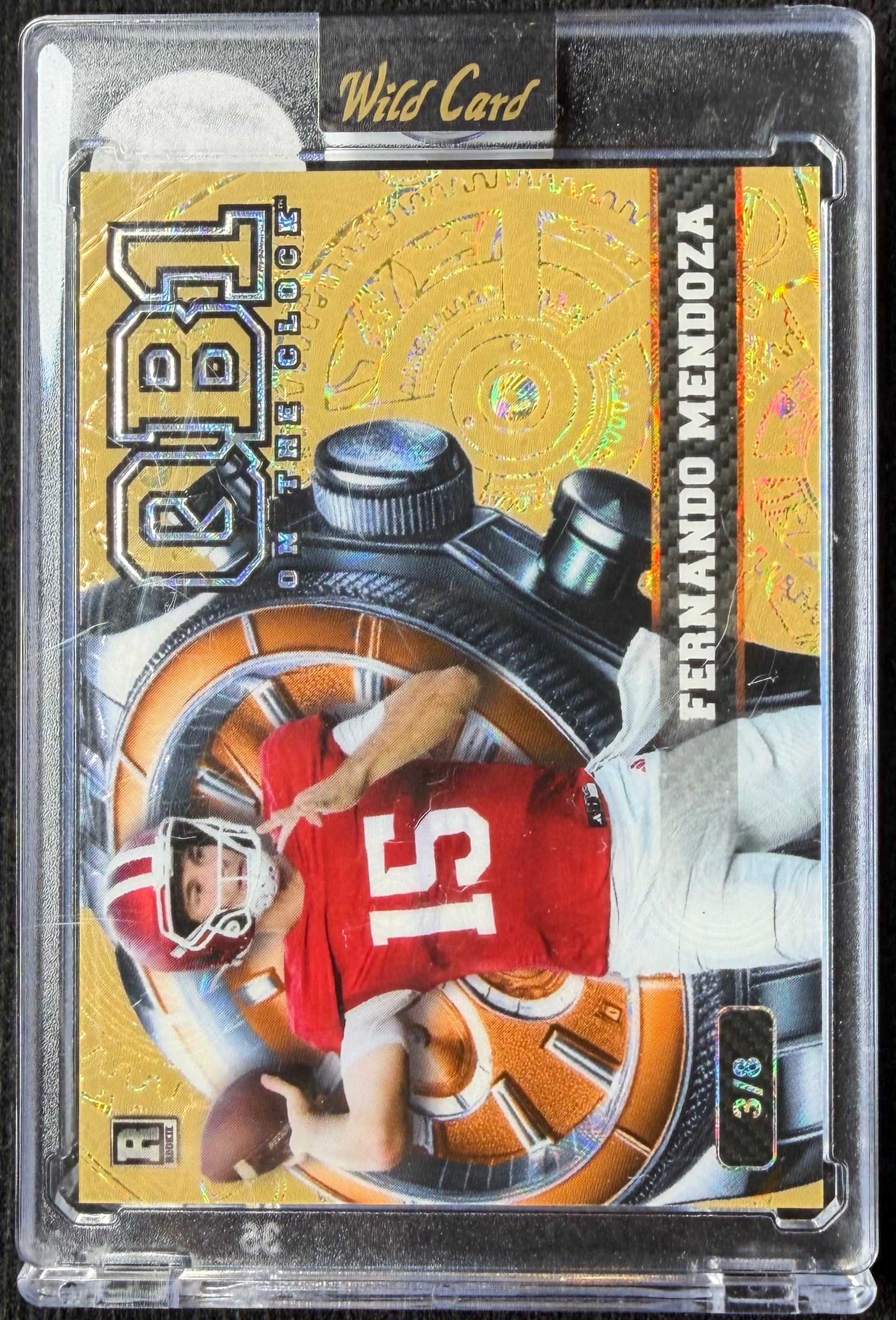 Fernando Mendoza #3/8 QB1 On The Clock [Gold] 2026 Wild Card