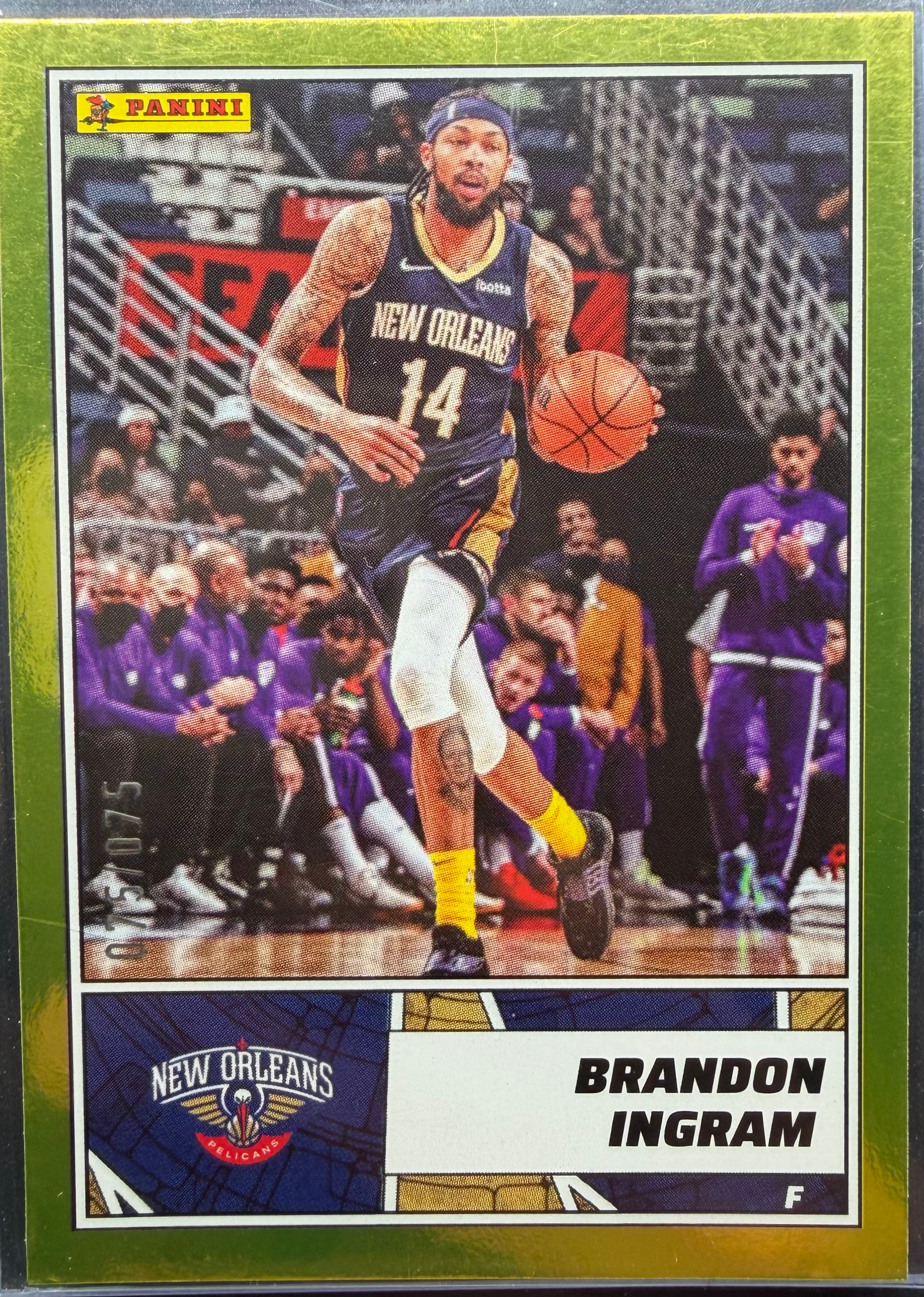 Brandon Ingram #4 [Gold Refractor] 2022-23 Panini NBA Basketball Sticker & Card Collection [#075/075]