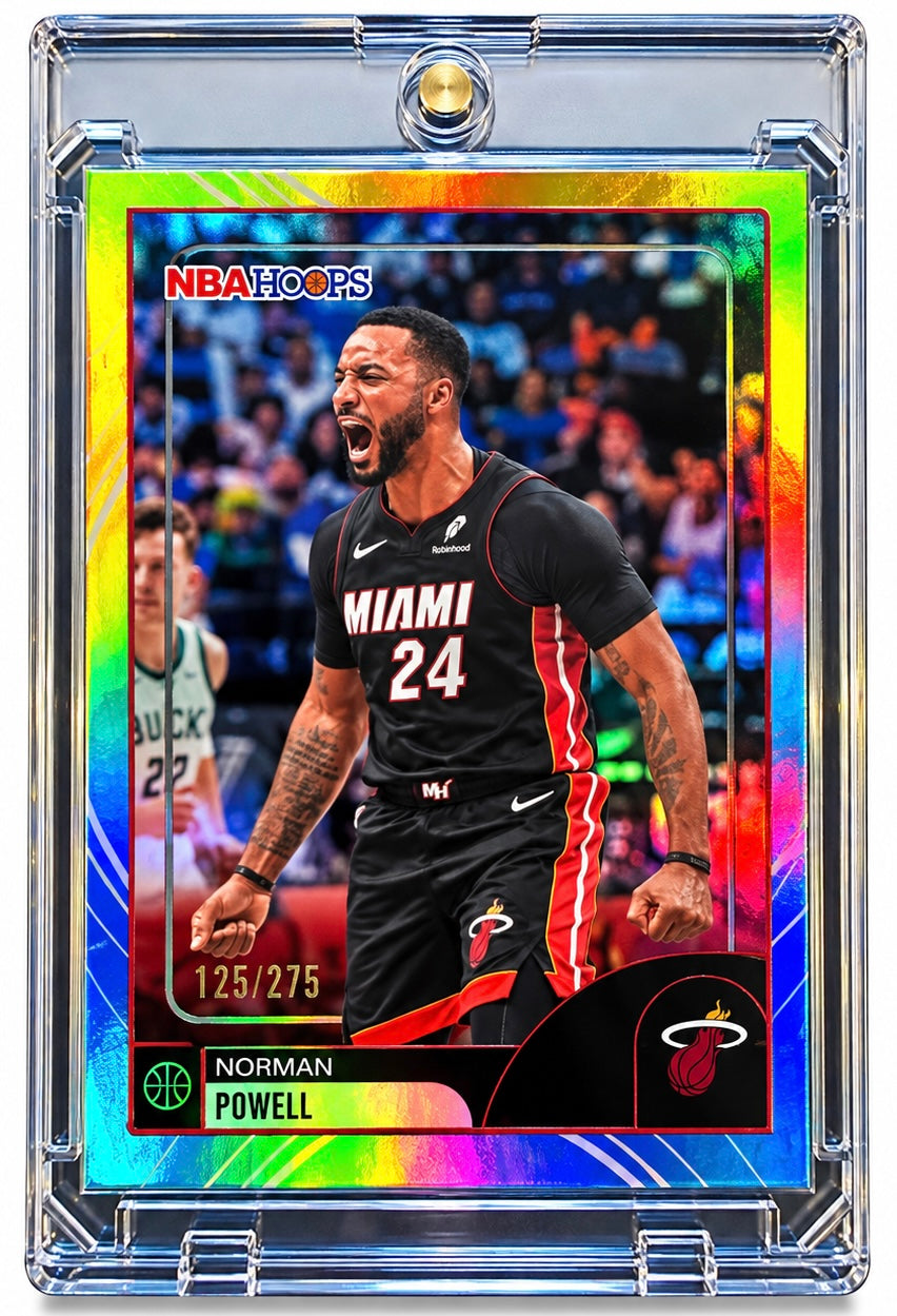 Norman Powell [Rainbow Blue Yellow] #222 2025 Topps NBA Hoops [#125/275]