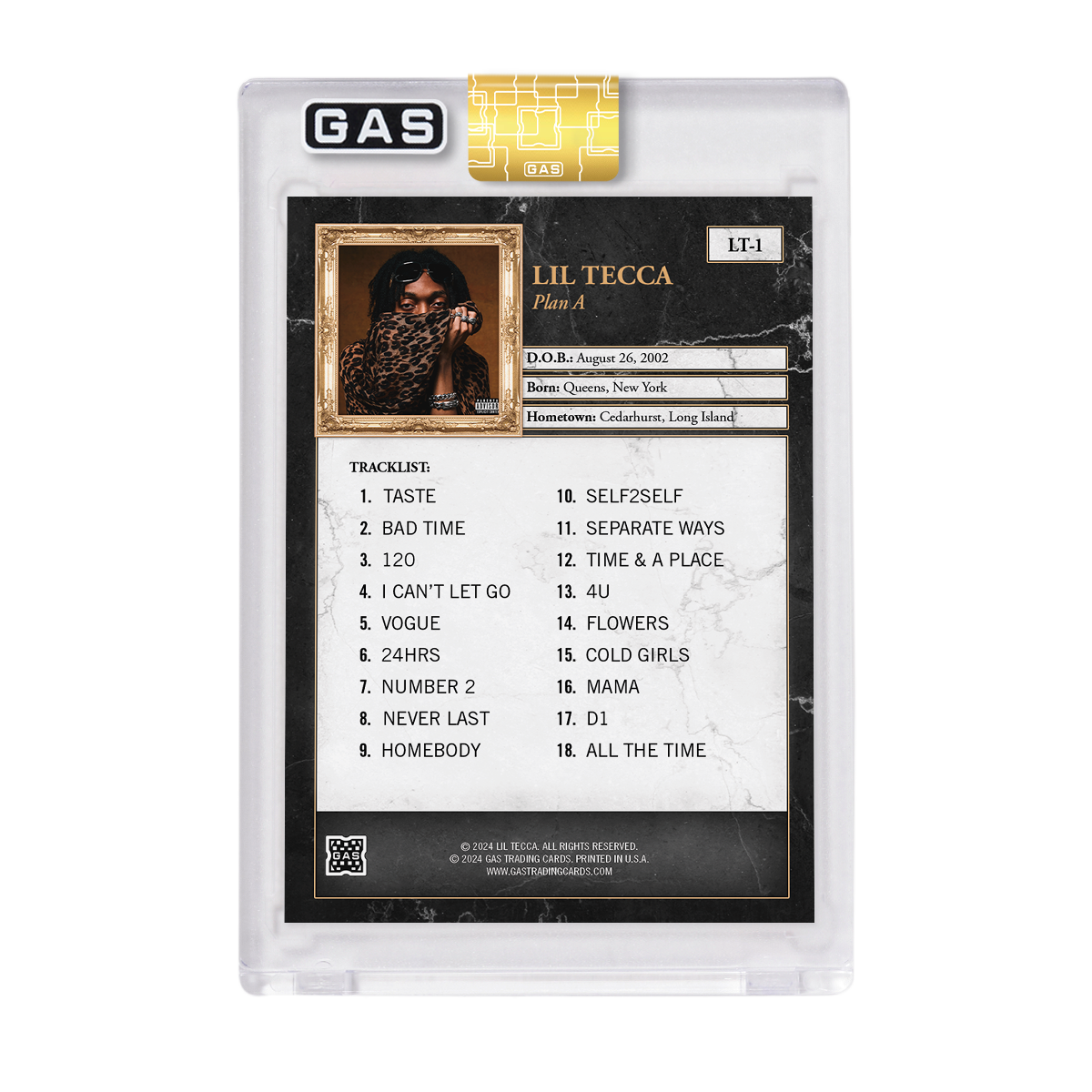 Limited Edition Lil Tecca x GAS Cracked Ice Foil Trading Cards /100