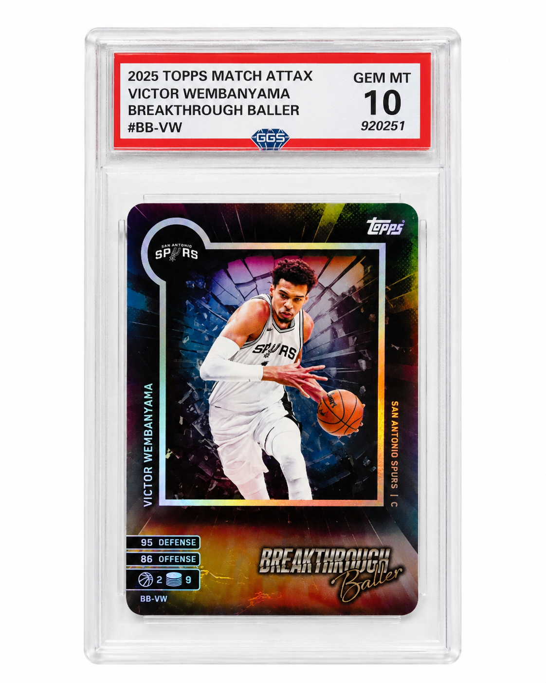 Victor Wembanyama #BB-VW [GEM MT 10] 2025 Topps Match Attax Breakthrough Baller