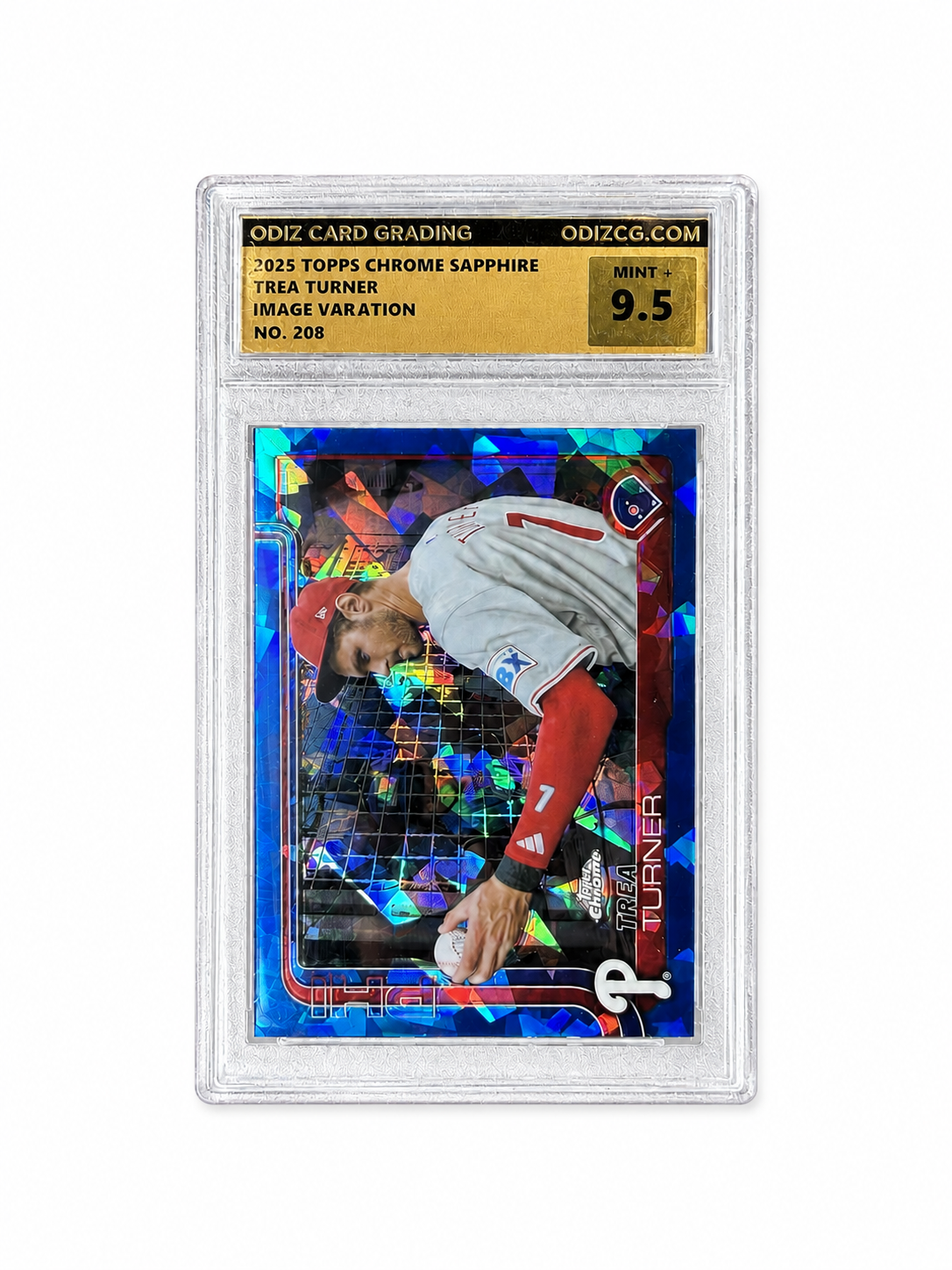 Trae Turner #208 Sapphire Image Variation [ODIZ 9.5] 2025 Topps Chrome