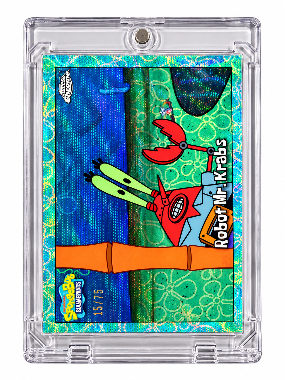 Robot Mr. Krabs #96 [Flower Refractor] 2025 Topps Chrome Spongebob [#15/75]