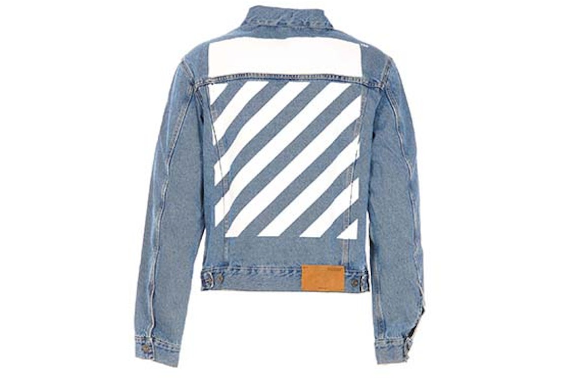OFF-WHITE Diag Tab Slim Denim Jacket Medium Blue
