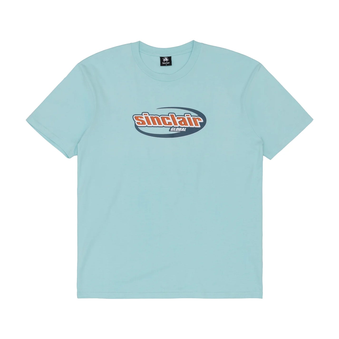 Sinclair Italics Logo Tee White Light Blue