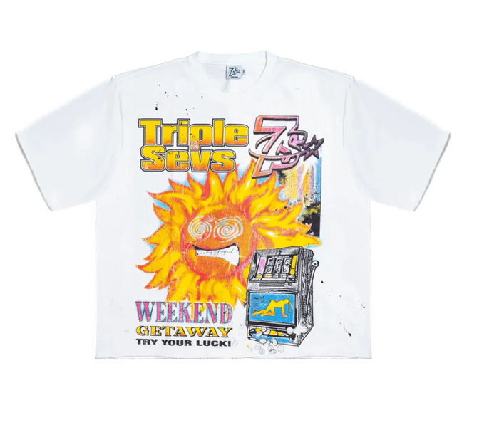 Triple Sevens Weekend Getaway Tee White