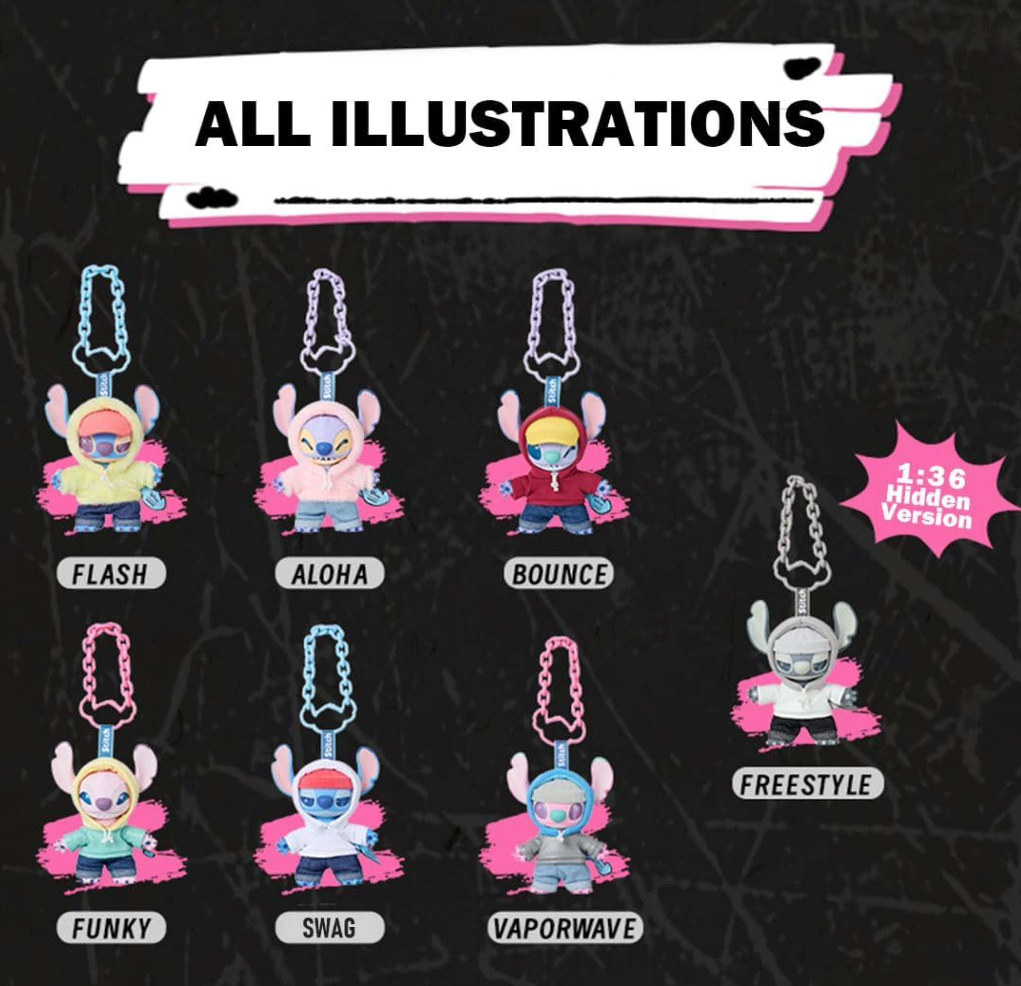 Miniso Disney Stitch GenZ Street Series Pendent Blind Box