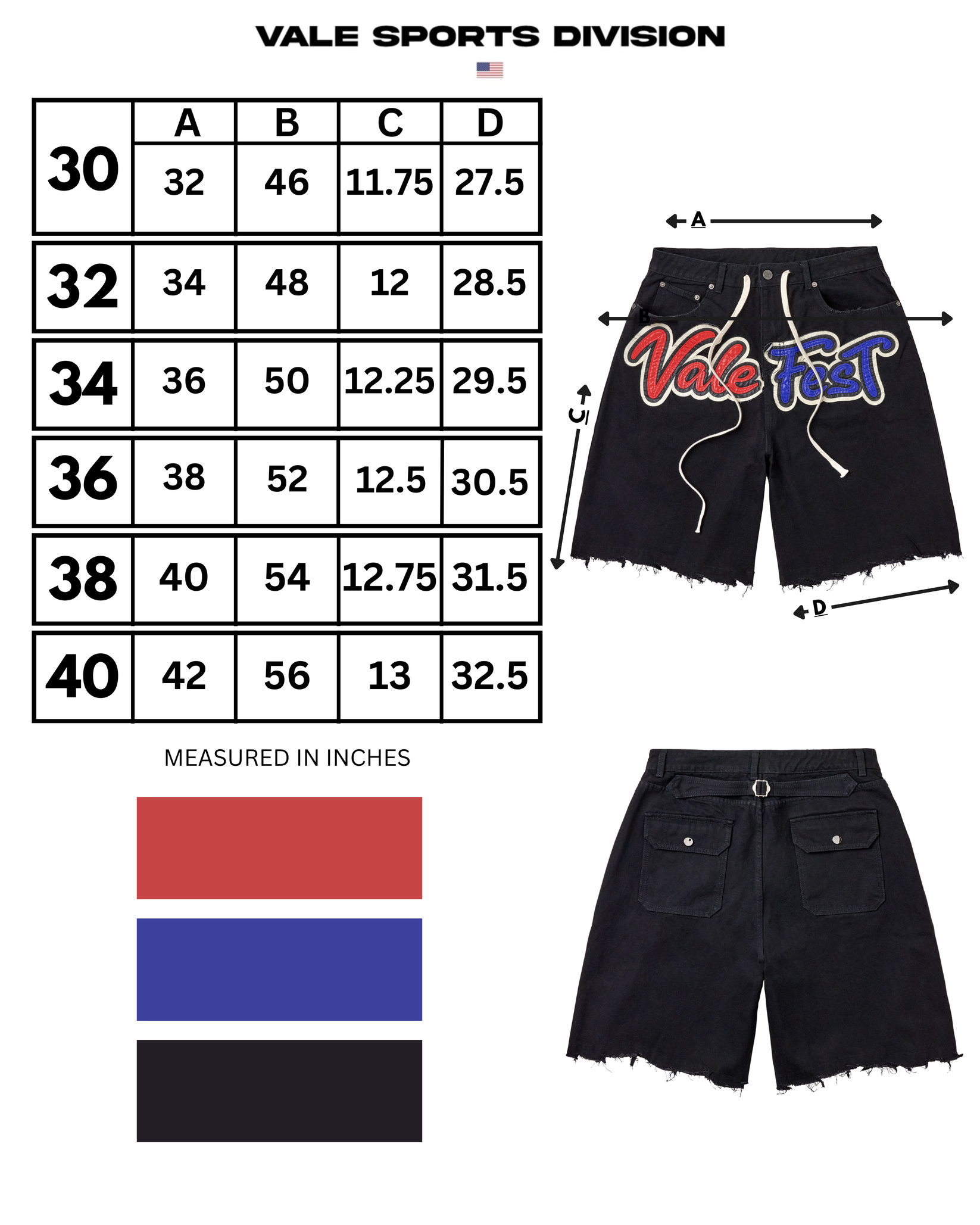 Vale Forever Vale Fest Jorts (Black)