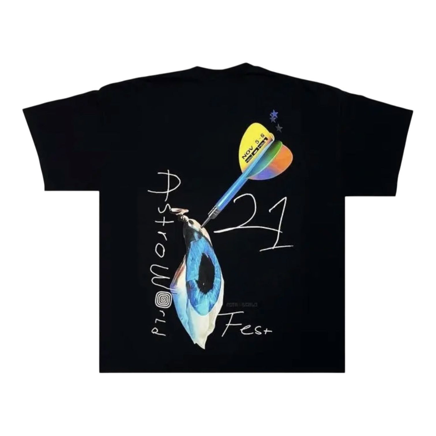Travis Scott Astrofest Mouth Dart T-Shirt Black