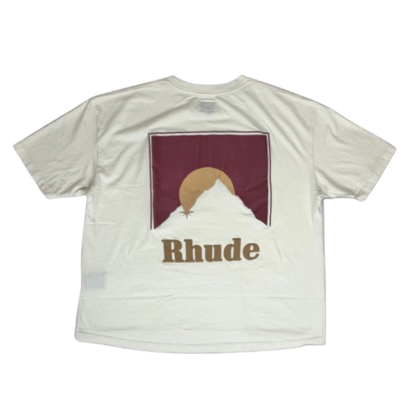 Rhude Mountain Puff Print T-Shirt Bone
