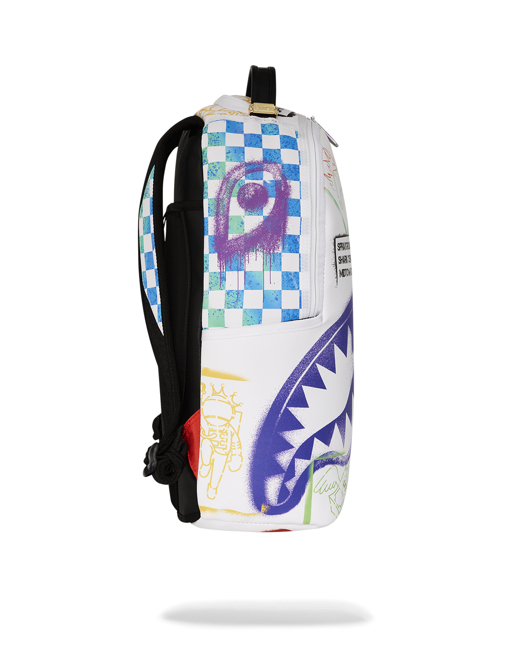 SPRAYGROUND SHARK CENTRAL STENCILS WHITE DLXSV BACKPACK