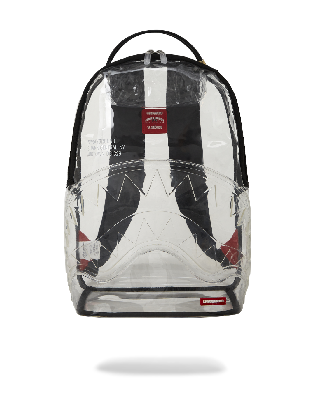 SPRAYGROUND SHARK CENTRAL CLEAR DLX BACKPACK