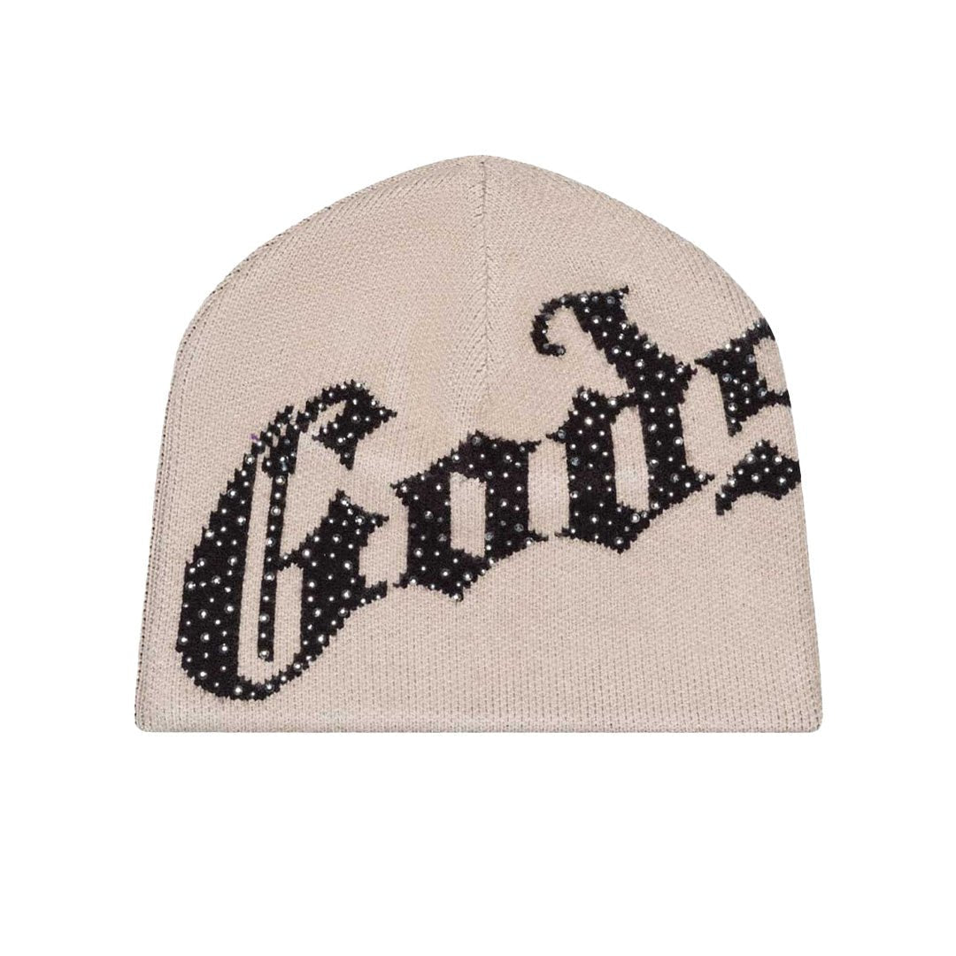 GodSpeed OG Logo Studded Beanie Tan/Black