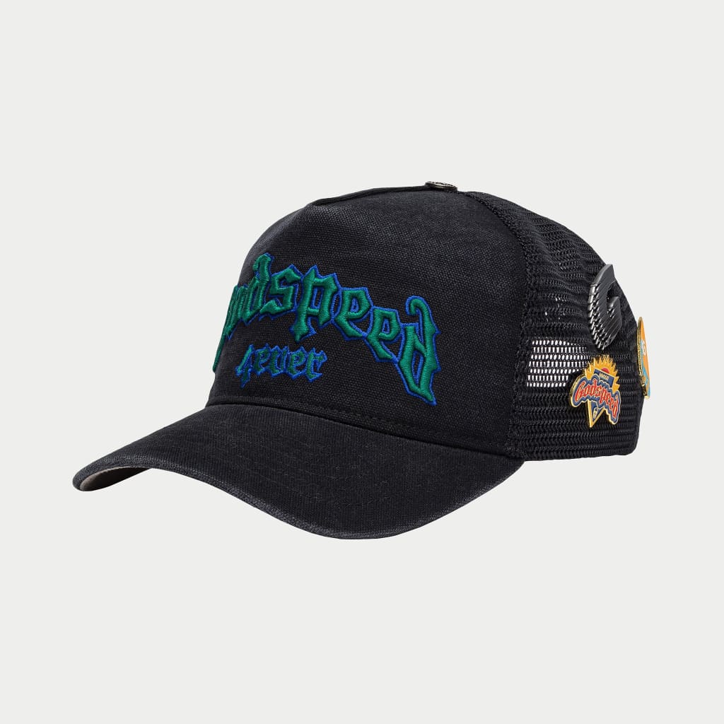 Godspeed Forever Trucker Hat Black Washed/Green