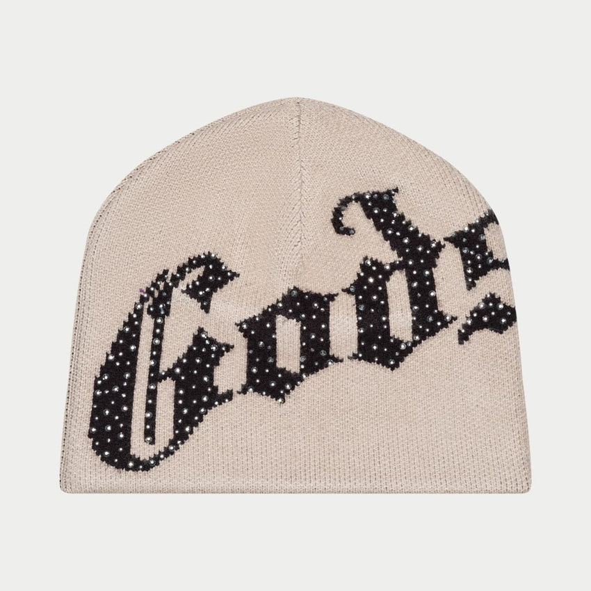 GodSpeed OG Logo Studded Beanie Tan/Black