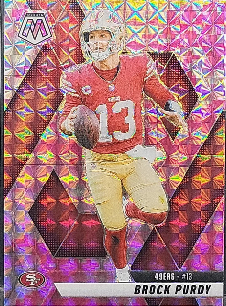2025 Panini Mosaic - Brock Purdy #221 Camo Pink Mosaic Prizm