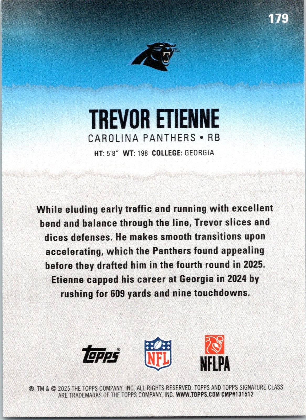 Trevor Etienne [Red] #179 [Rookie] 2025 Topps Signature Class